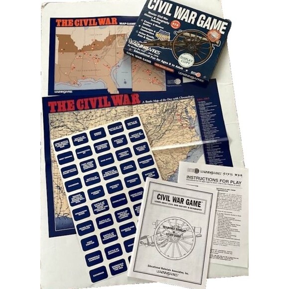 Civil War Game Historical Battle Map History Geography Learning Education Deluxe - Picture 2 of 3